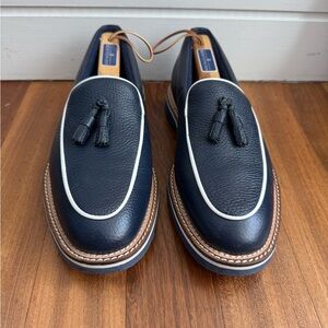 G/Fore Classic NAVY Leather Loafers with Tassels